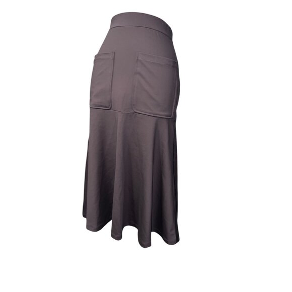 Halara High Waisted Midi Casual Work Cargo Skirt Sz XS Brown Stretch - Picture 8 of 13